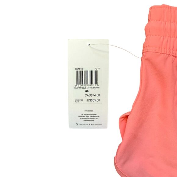 NWT Hurley Womens Phantom Board Shorts 2.5" Length, Pink XS Retails $55 - Picture 3 of 3